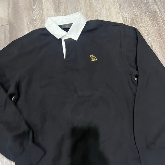 October's Very Own Black Collared Crew Neck Sweater XS OVO - Picture 4 of 5